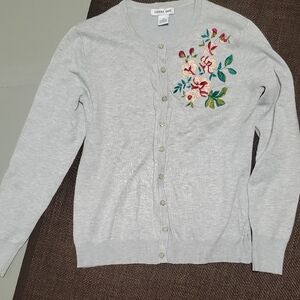 Estrna Jane Gray Floral Cardigan